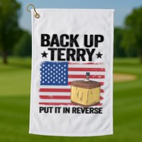 American Flag Firework Back Up Terry Put It In Reverse Terry Gift Golf Towel