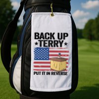 American Flag Firework Back Up Terry Put It In Reverse Terry Gift Golf Towel