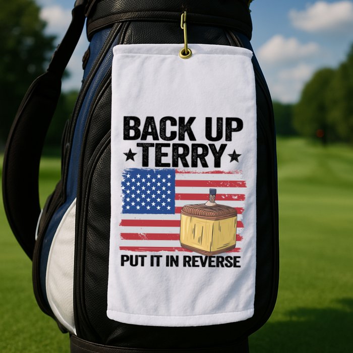 American Flag Firework Back Up Terry Put It In Reverse Terry Gift Golf Towel