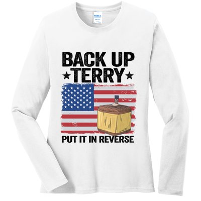 American Flag Firework Back Up Terry Put It In Reverse Terry Gift Ladies Long Sleeve Shirt