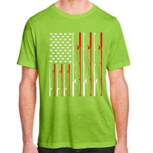 American Flag Fishing Rod Fishing Lover Gift Adult ChromaSoft Performance T-Shirt