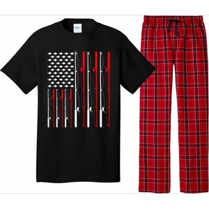 American Flag Fishing Rod Fishing Lover Gift Pajama Set