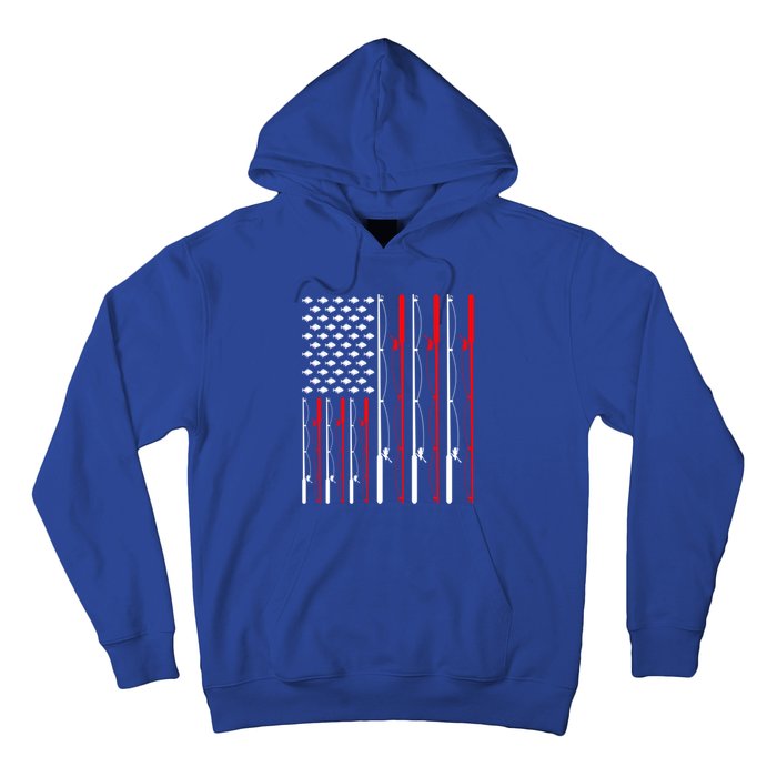 American Flag Fishing Rod Fishing Lover Gift Hoodie