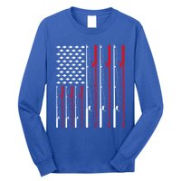 American Flag Fishing Rod Fishing Lover Gift Long Sleeve Shirt