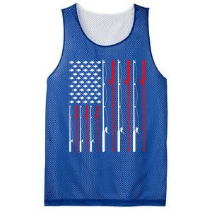 American Flag Fishing Rod Fishing Lover Gift Mesh Reversible Basketball Jersey Tank