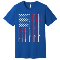 American Flag Fishing Rod Fishing Lover Gift Premium T-Shirt