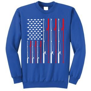 American Flag Fishing Rod Fishing Lover Gift Tall Sweatshirt