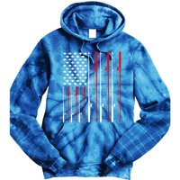 American Flag Fishing Rod Fishing Lover Gift Tie Dye Hoodie