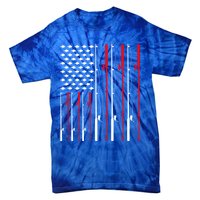 American Flag Fishing Rod Fishing Lover Gift Tie-Dye T-Shirt