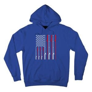 American Flag Fishing Rod Fishing Lover Gift Tall Hoodie