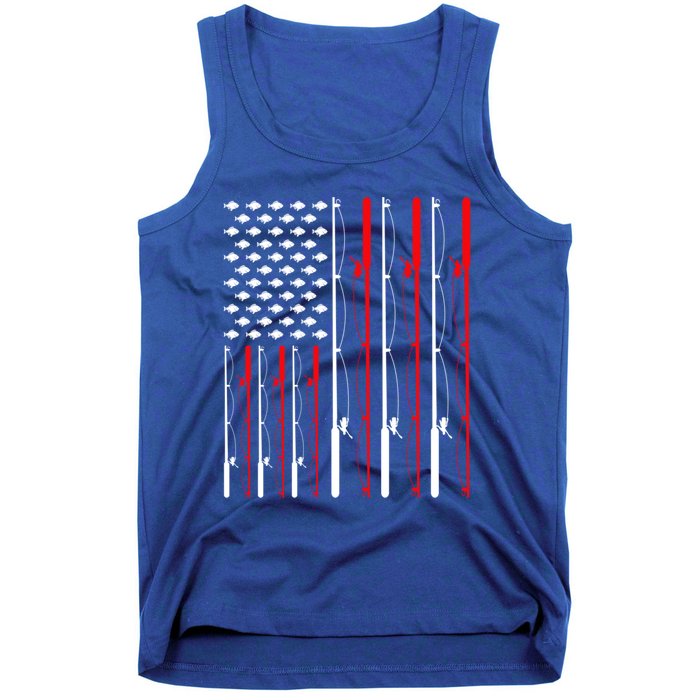 American Flag Fishing Rod Fishing Lover Gift Tank Top