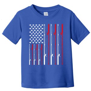 American Flag Fishing Rod Fishing Lover Gift Toddler T-Shirt