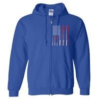 American Flag Fishing Rod Fishing Lover Gift Full Zip Hoodie