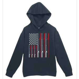 American Flag Fishing Rod Fishing Lover Gift Urban Pullover Hoodie