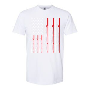 American Flag Fishing Rod Fishing Lover Gift Softstyle CVC T-Shirt