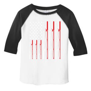 American Flag Fishing Rod Fishing Lover Gift Toddler Fine Jersey T-Shirt