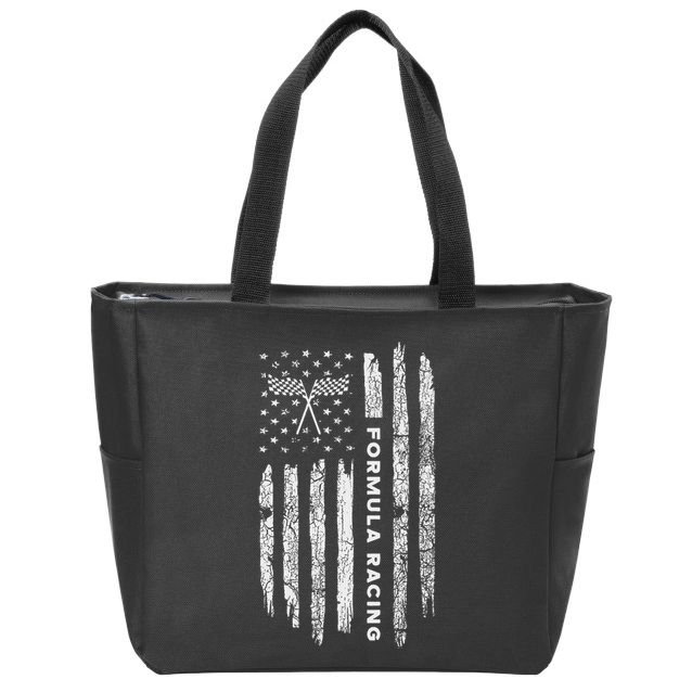 American Flag Formula Racing Vintage Formula Racing Zip Tote Bag