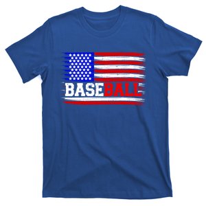 American Flag Funny Baseball Softball Mama Papa Cute Gift T-Shirt