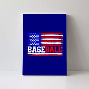 American Flag Funny Baseball Softball Mama Papa Cute Gift Canvas