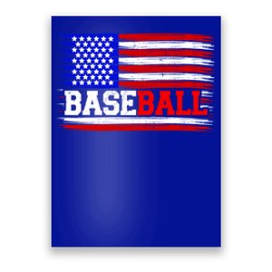 American Flag Funny Baseball Softball Mama Papa Cute Gift Poster