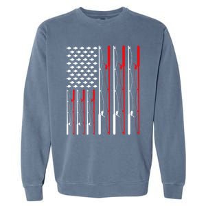 American Flag Fishing Rod Fishing Lover Great Gift Garment-Dyed Sweatshirt