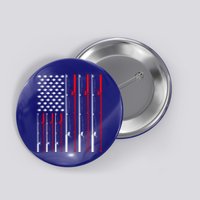 American Flag Fishing Rod Fishing Lover Great Gift Button