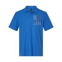 American Flag Fishing Rod Fishing Lover Great Gift Softstyle Adult Sport Polo