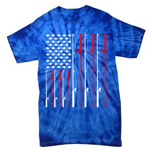 American Flag Fishing Rod Fishing Lover Great Gift Tie-Dye T-Shirt