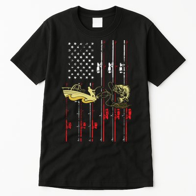 American Fishing Flag Tall T-Shirt