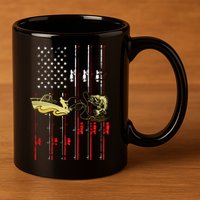 American Fishing Flag 11oz C Handle Ceramic Mug