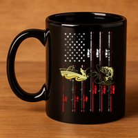American Fishing Flag 11oz C Handle Ceramic Mug
