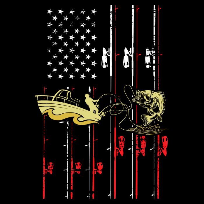 American Fishing Flag Womens Tank Top