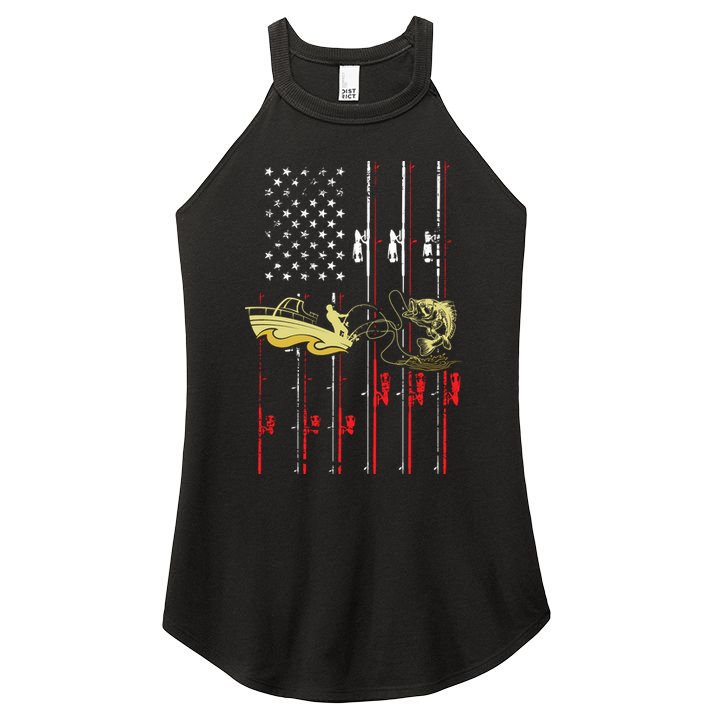 American Fishing Flag Women's Perfect Tri Rocker Tank