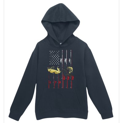 American Fishing Flag Urban Pullover Hoodie