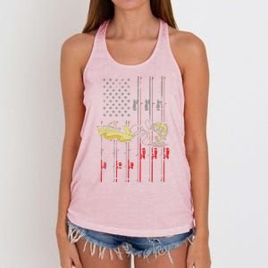 American Fishing Flag Women's Knotted Racerback Tank