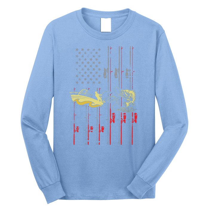 American Fishing Flag Long Sleeve Shirt