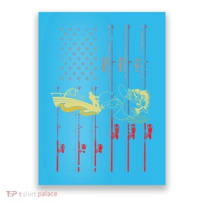 American Fishing Flag Poster