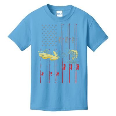 American Fishing Flag Kids T-Shirt