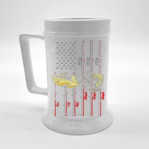 American Fishing Flag Beer Stein