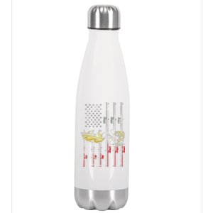 American Fishing Flag Stainless Steel Insulated Water Bottle