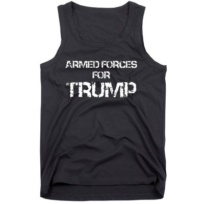 Armed Forces For Donald Trump Military Support For Donald Trump Tank Top