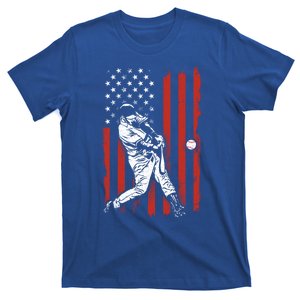 American Flag Funny Retro Baseball Lover Batter Baseball Gift T-Shirt