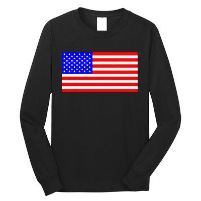 American Flag Flat Color Design Long Sleeve Shirt