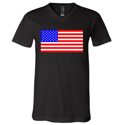 American Flag Flat Color Design V-Neck T-Shirt