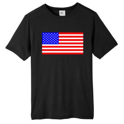 American Flag Flat Color Design Tall Fusion ChromaSoft Performance T-Shirt