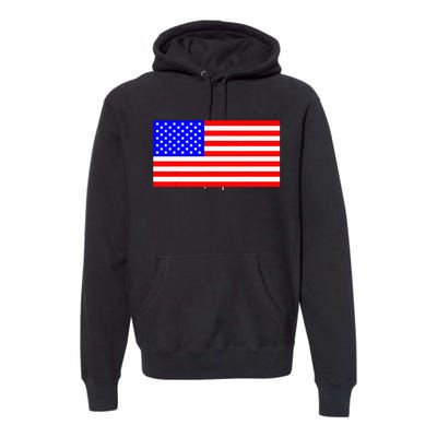 American Flag Flat Color Design Premium Hoodie