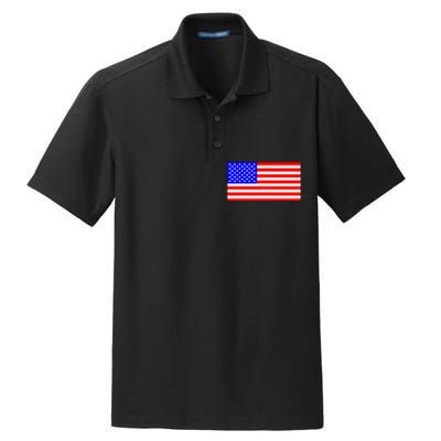 American Flag Flat Color Design Dry Zone Grid Polo