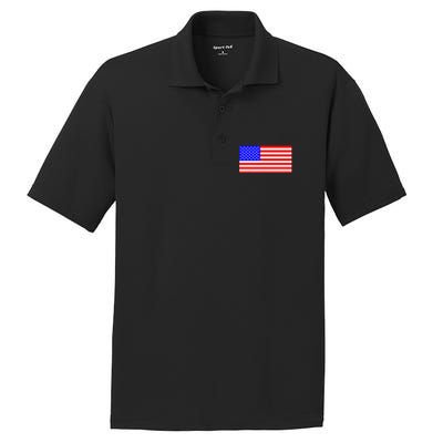 American Flag Flat Color Design PosiCharge RacerMesh Polo