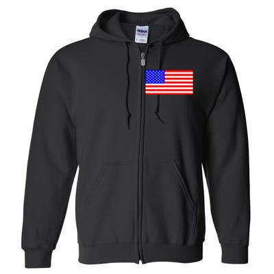 American Flag Flat Color Design Full Zip Hoodie