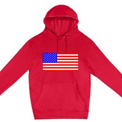 American Flag Flat Color Design Premium Pullover Hoodie